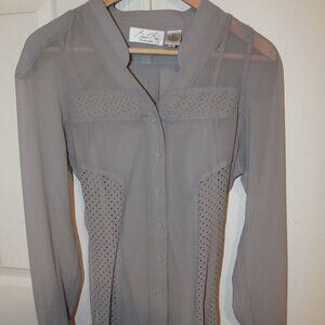 New Byron Lars gray sheer blouse